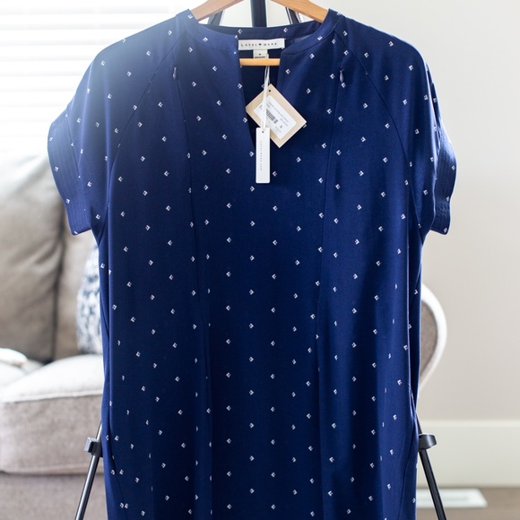 Loyal Hana Dresses & Skirts - Loyal Hana Cybelle Maternity Nursing Shirt Dress Size S Small Navy Blue Arrow